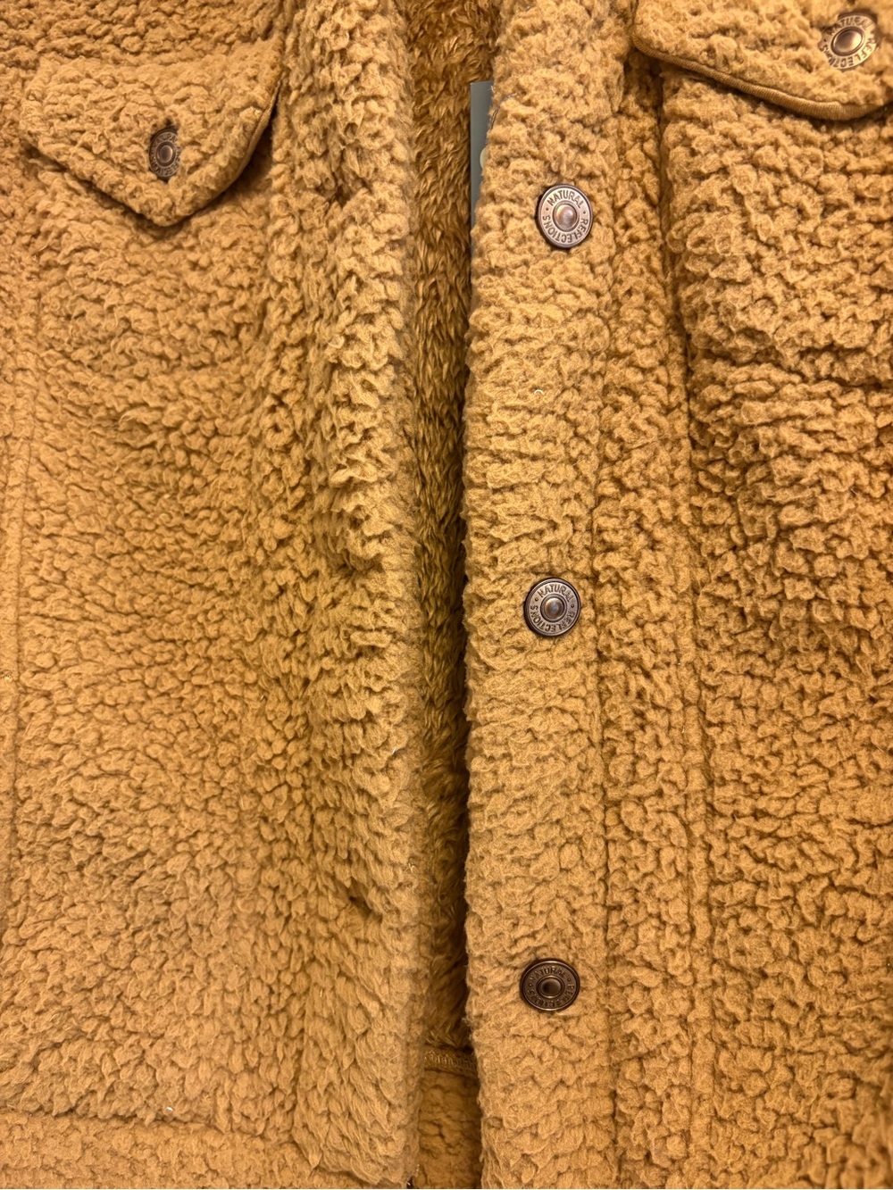 Natural Reflections Sherpa Fleece Trucker Jacket Camel Brown women’s small NWT - Picture 4 of 17